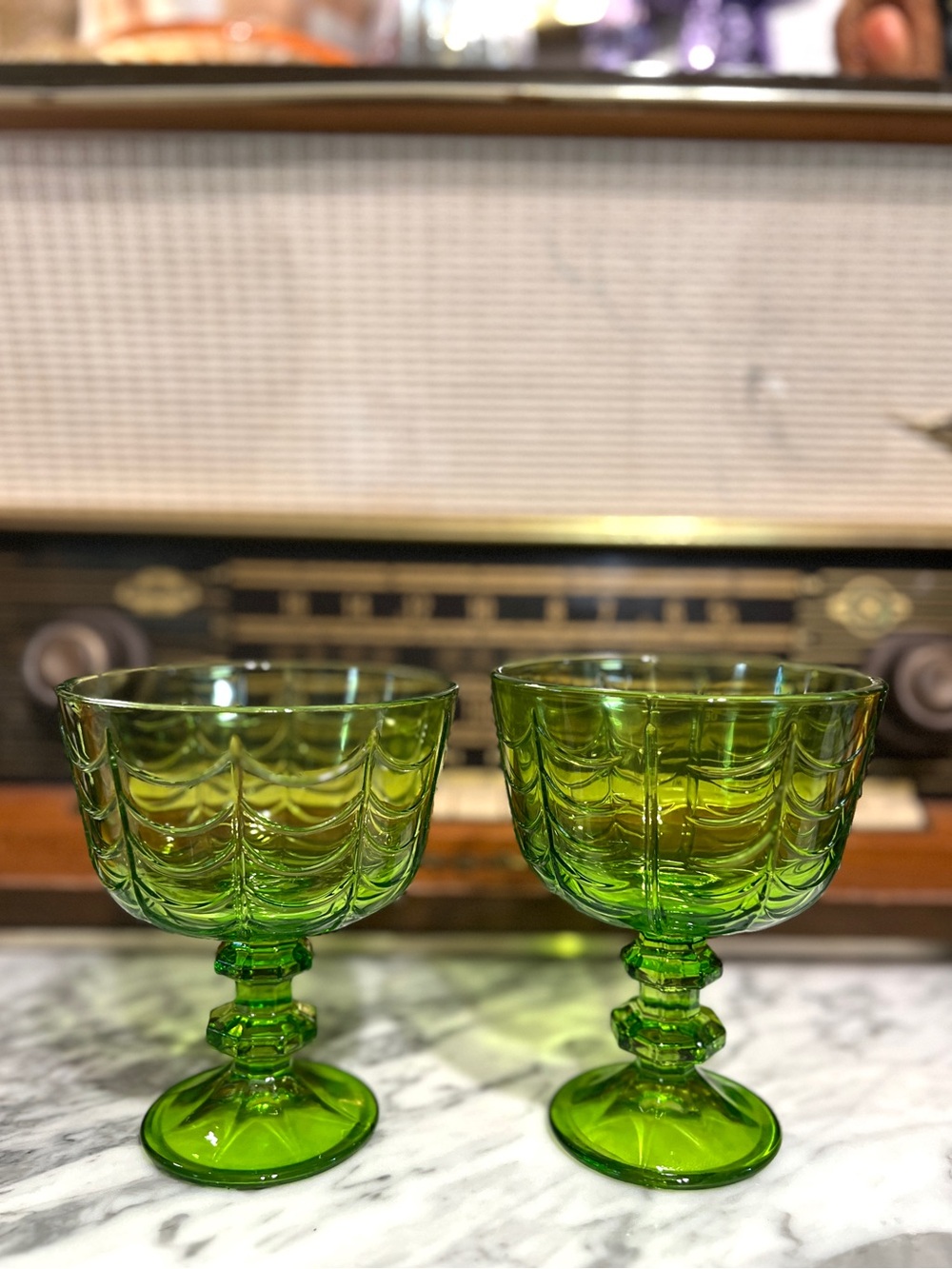 ✨NEW💚Target Bullseye Playground 2026 Halloween Green Glass Goblet Stemware Set🥂